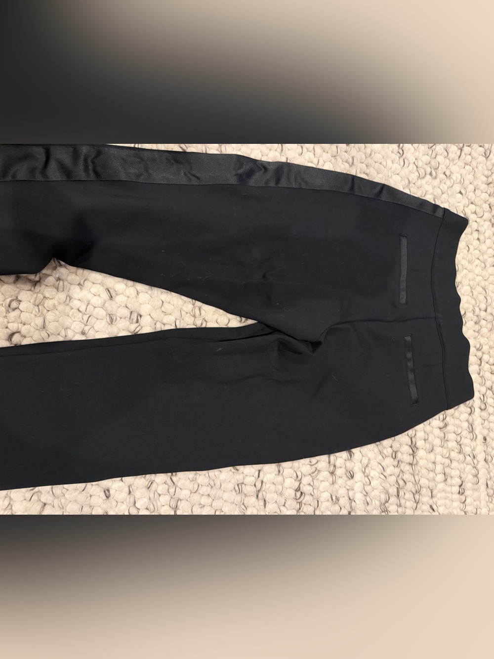 Spanx Black Tuxedo Dress Pants with Satin Side Stripe